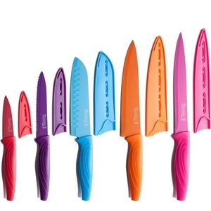 ✨️▪️ MICHELANGELO ▪️Kitchen sharp Knife Set, 10 Piece Nonstick Colored ✨️